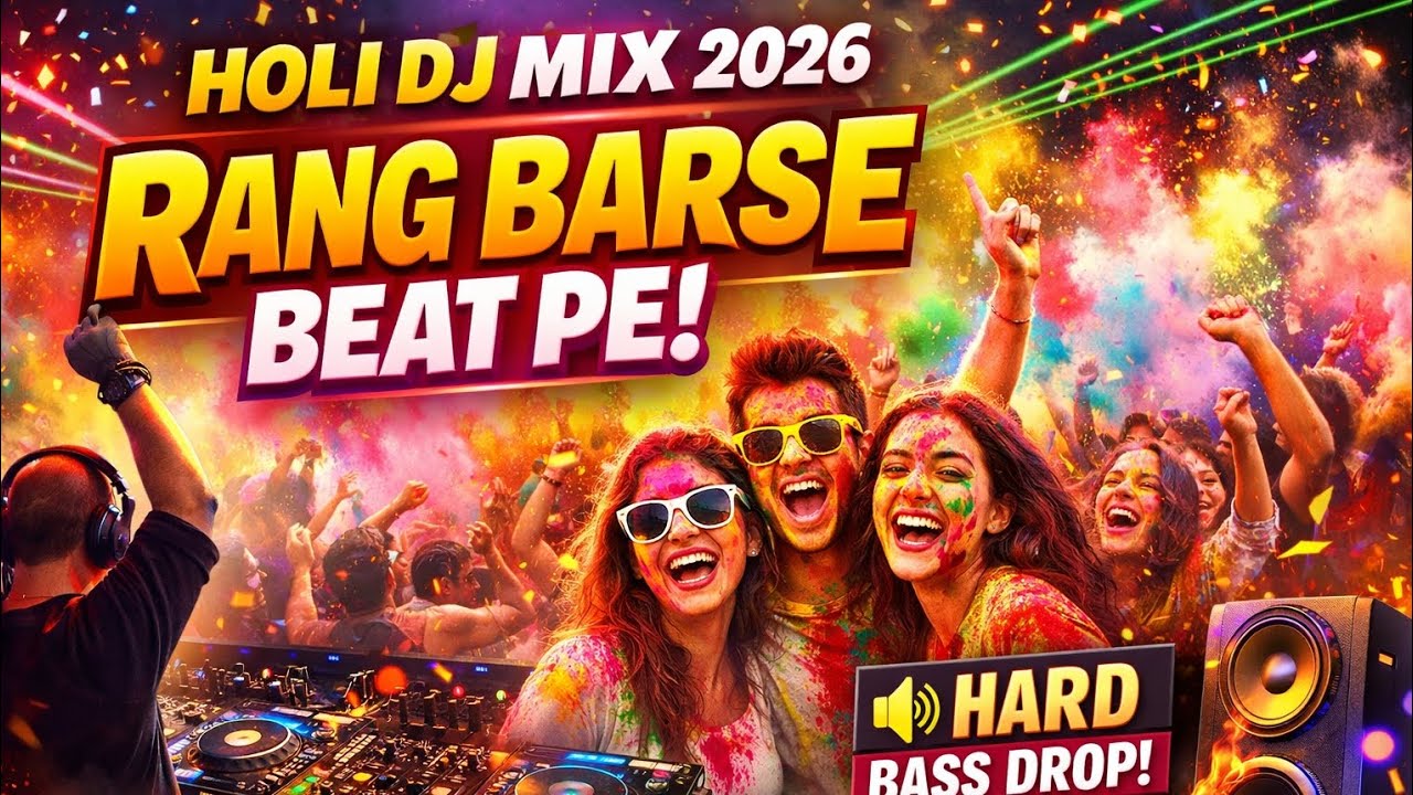 Holi DJ Mix 2026 🔥 Rang Barse Beat Pe | Hard Bass Drop | Hindi + Marwadi + Punjabi Mix