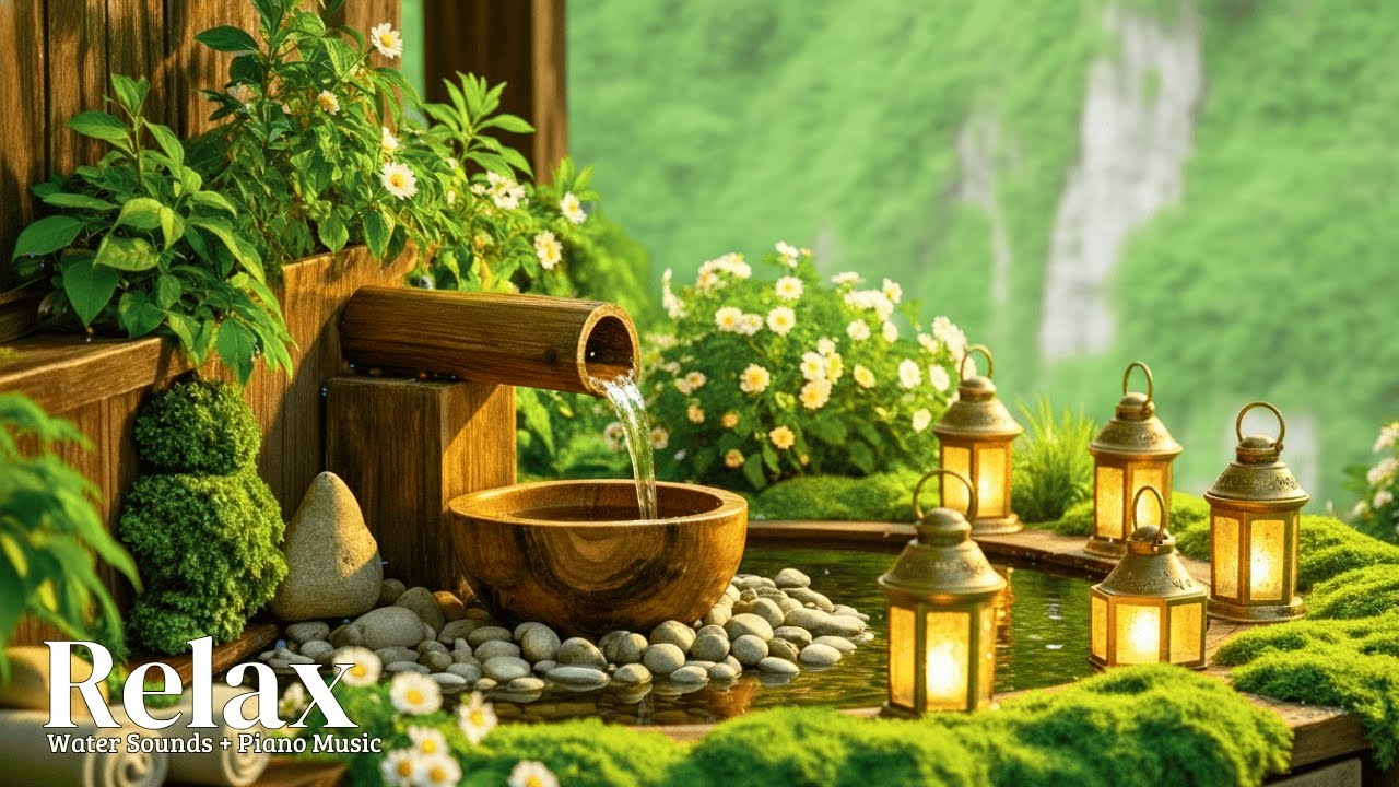Healing of the Mind 🌿 Bamboo Water Sounds & Relaxing Music, Anxiety Relief