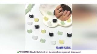 20Pcs 7MM Cat Head Glass Beads Cute Lampwork Charm Beads for Jwelry Making Findings DIY Bracelets Ne