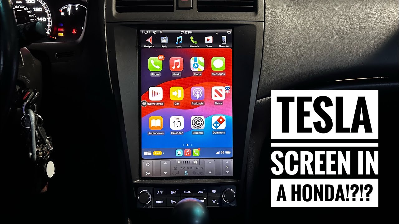 Installing a Tesla Screen with Apple Carplay In a Honda Accord YouTube