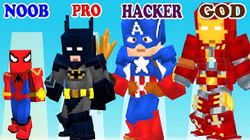 NOOB vs PRO vs HACKER vs GOD in Hero Craft Runner Gameplay - Game Craft Superman - Who are you?