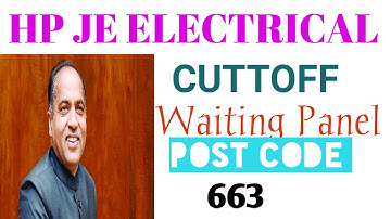 Hp Je Electrical  Post Code 663 Final result _ Je electrical post code 663 and waiting panel #Hpseb