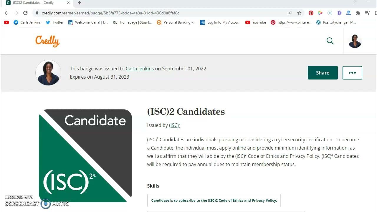 Received My ISC2 Candidate Badge! - YouTube
