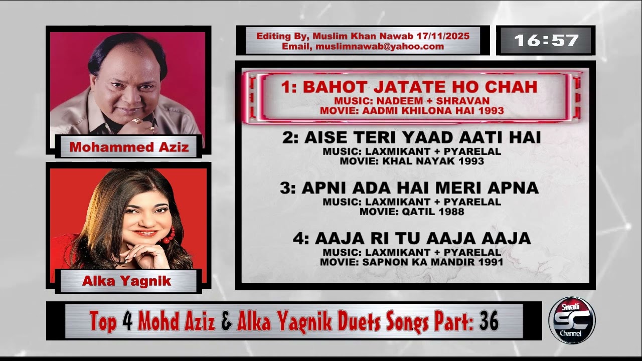 Mohd Aziz & Alka Yagnik Top 4 Duets Songs Part, 36