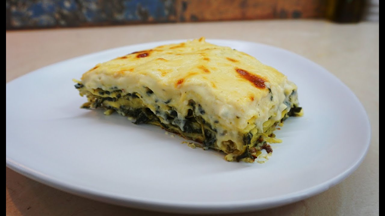 Λαζάνια φούρνου με σπανάκι και μπεσαμέλ - Lasagne with spinach | Greek Cooking by Katerina