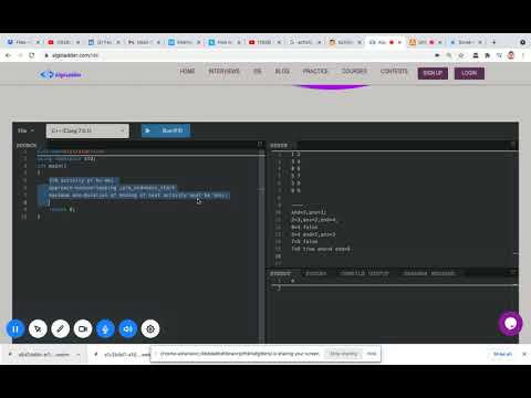 Activity Selection Greedy Programming Problem - Data Structures & Algorithms By AlgoLadder