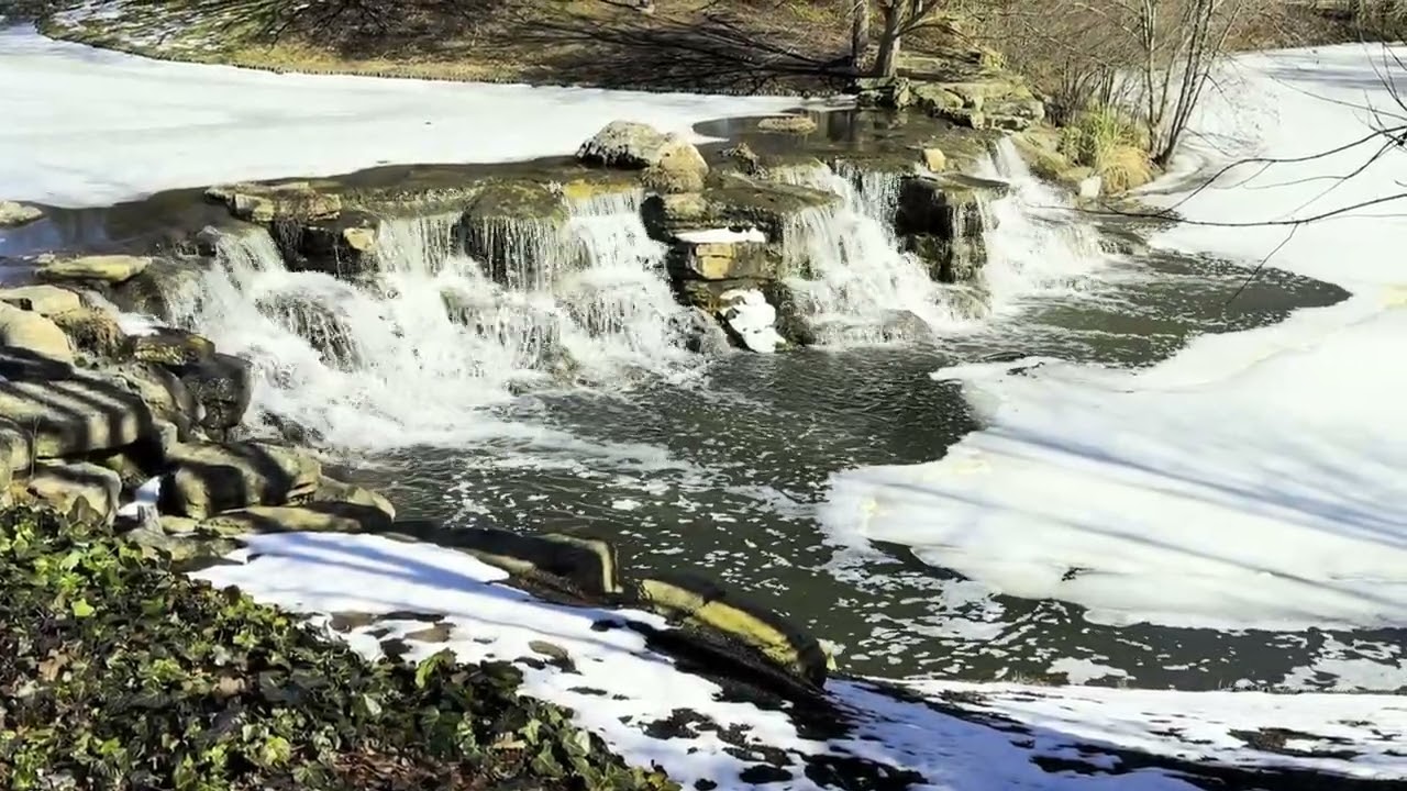 Lost in Kentucky Snowy Waterfall at Papa Johns Park