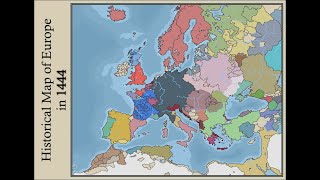 1444 A.D. Historical Map of Europe