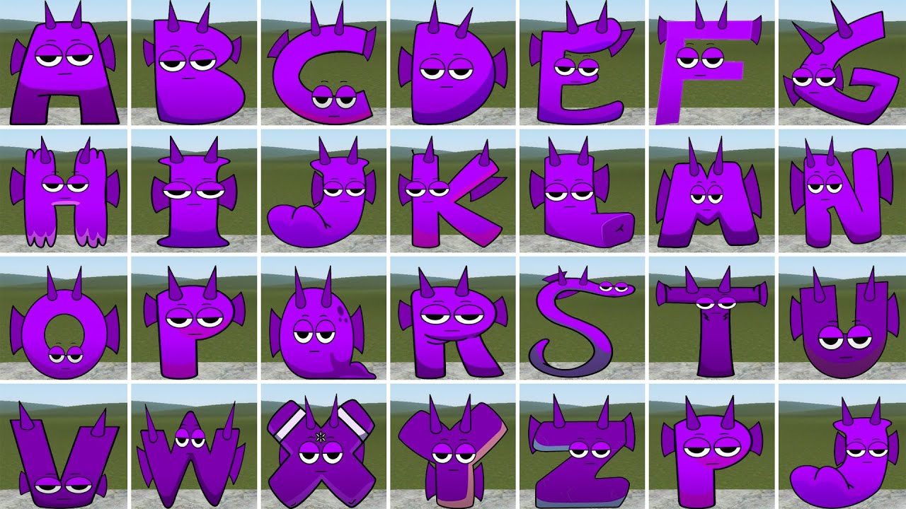 DESTROY ALL DURPLE SPRUNKI 2D VS 3D ALPHABET LORE FAMILY in Garry's Mod!