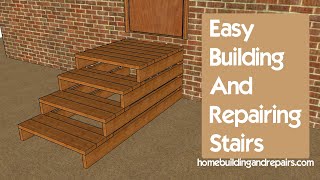 How To Build This Three Step Stairway With Small Deck - Assembly Instructions And Part Measurements