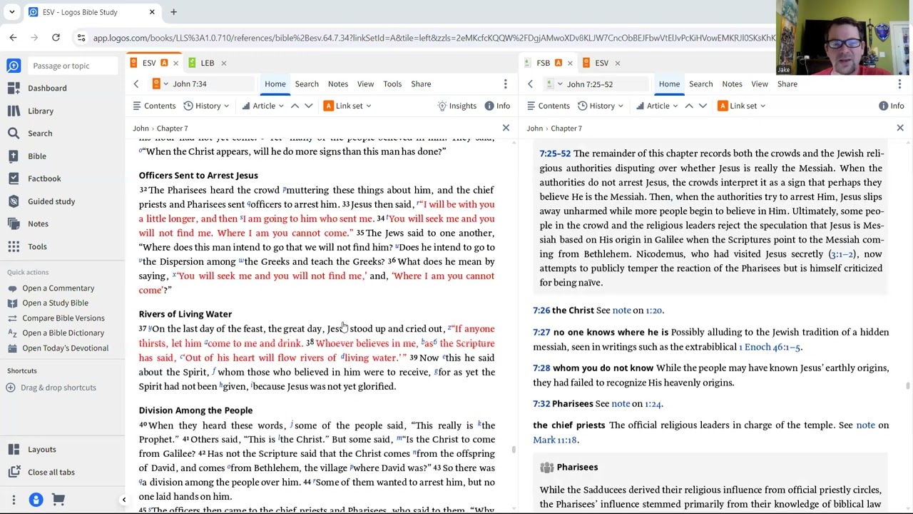 John Ch 7: 1-52 Come to me and drink