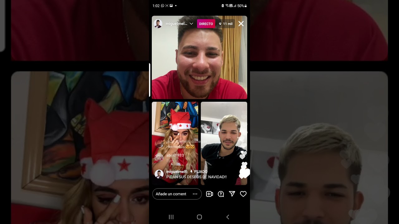 Miguel Melfi y Andreina Bravo envían sus felicitaciones navideñas en un en vivo.