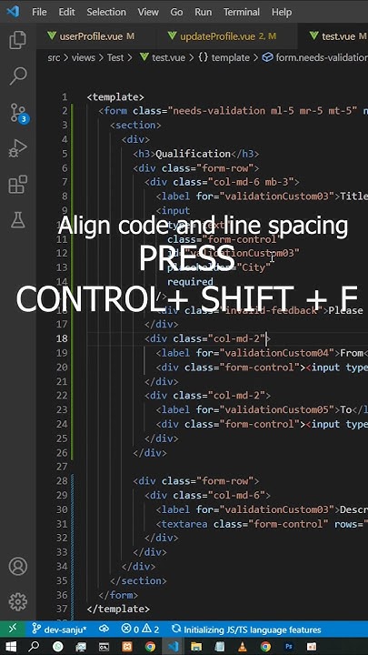 Align code in visual studio code#Shorts - YouTube