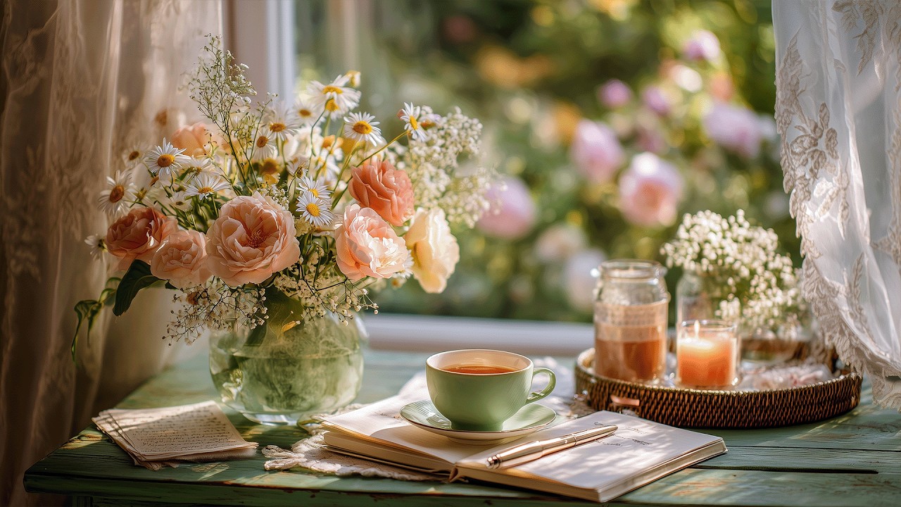 A Beautiful Day Begins | A piano playlist for a quiet spring morning | Work Study Focus Reading