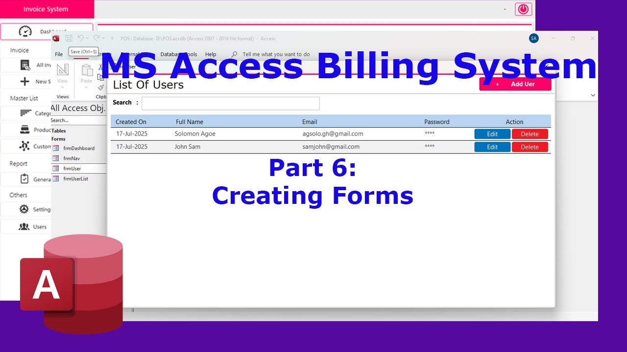 How To Create Invoice / Billing System In Ms Access | Creating Forms - Part 6