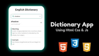 Dictionary App Using Html Css & Js With source code screenshot 2
