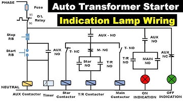 Auto transformer Starter ON OFF indication Lamp Wiring | indication circuit @ElectricalTechnician