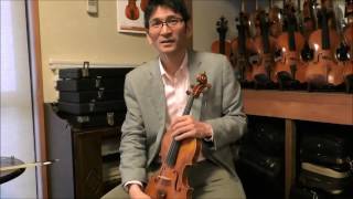 製作者:三宅広 2014年 神戸 マスターメイド バイオリンと弓のセット vndiary20250413tenjgakki_1.jpg 製作者:三宅広 2014年 神戸 マスター