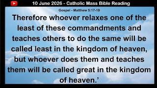 10 June  2026 Catholic Mass Bible Reading