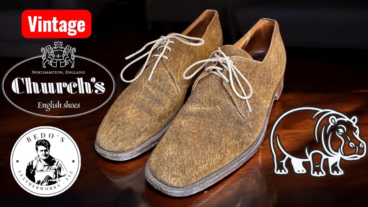 403 Vintage Church's Hippo leather lace ups - YouTube