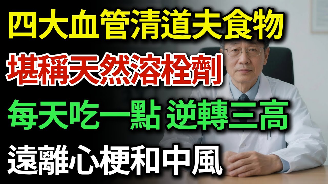 血管堵塞別急著裝支架！廚房裡4種「血管清道夫」是天然溶栓劑，每天吃一點，通血管、降三高、防中風，血管年輕20歲！|健康Talks|血管堵塞症狀|降三高飲食|血管清道夫食物|預防腦中風|預防心肌梗塞