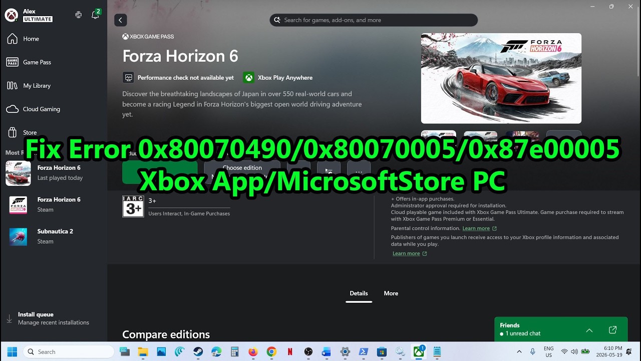 forzaページ Forza Horizon 6 | OneXPlayer Super V! Ultra X7 358H + Arc B390