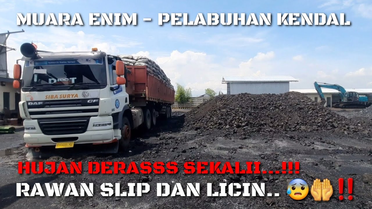 Muatan Pertambangan Bumi To Pelabuhan Kendal, Sepanjang Jalan Hujan Deras ‼️ Rawan Licin Dan Slip