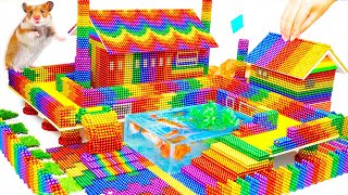 DIY - How To Build Rainbow Glass Elevator In BIG Airplane Villa From Magnetic Balls