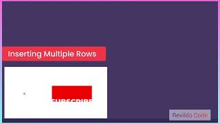 Inserting multiple rows MySQL | MySQL full course | Full tutorial for beginners | #revildo_code