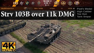 Strv 103B video in Ultra HD 4K🔝 over 11k DMG, 11 kills, 1028 exp 🔝 World of Tanks ✔️