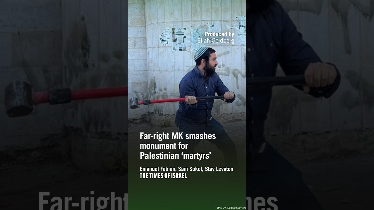 Far-right MK smashes monument for Palestinian ‘martyrs’