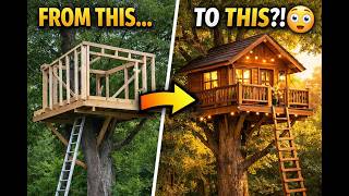 Amazing Treehouse Build | From Wood to Dream Treehouse Timelapse