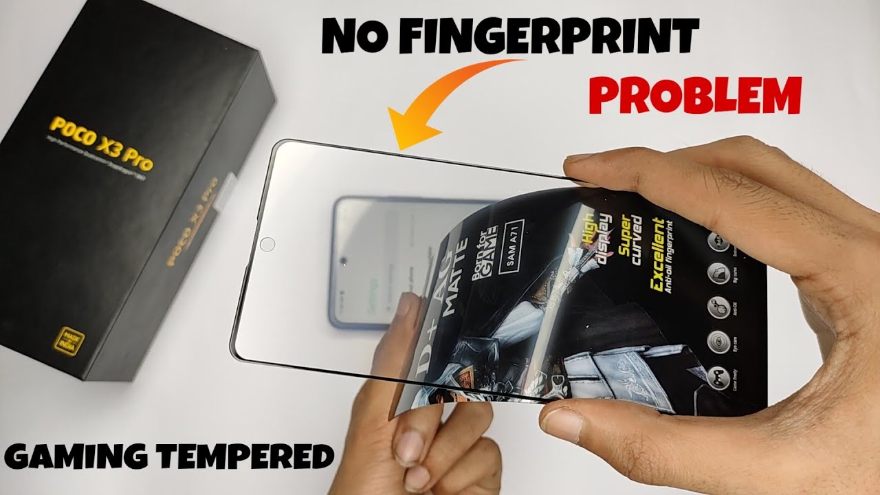 Игровое матовое закаленное стекло Poco X3 Pro | Матовое закаленное стекло без отпечатков пальцев ...