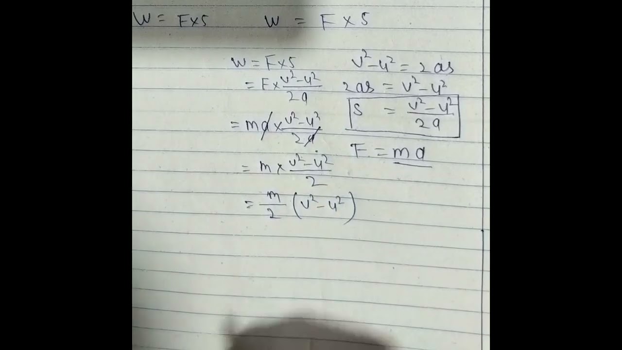 Work Energy Theorem with proof 