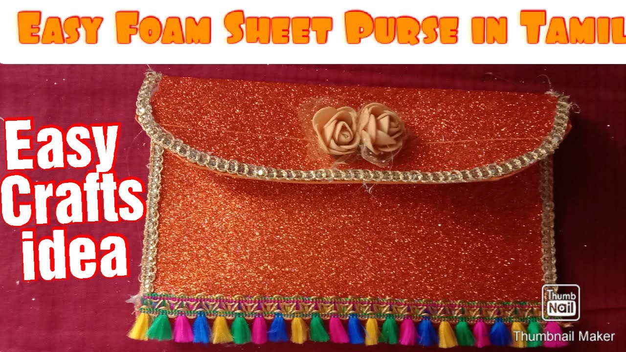Easy Foam Sheet Crafts Idea in Tamil/Foam sheet purse/Foam sheet crafts