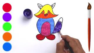 How To Draw Fox |  Coloring Pages For Kids