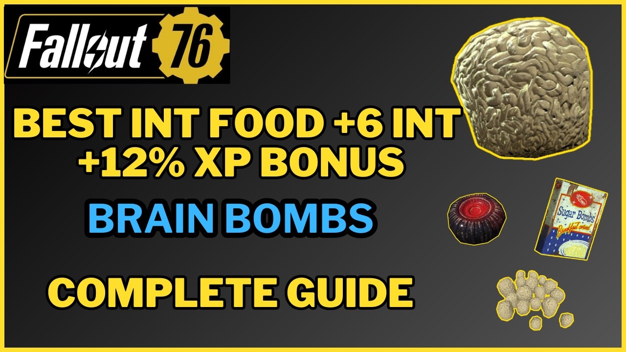 How To Craft Brain Bombs \ Best INT Food in the Game up to +6 INT Complete Guide Fallout 76