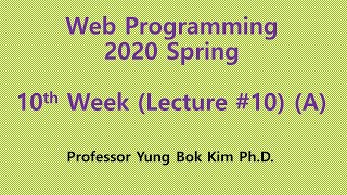 Web Programming [LEC#10(A): JavaScript]