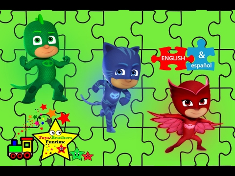 PJ GEKKO CATBOY puzzle learn spanish rompecabeza aprende ingles -