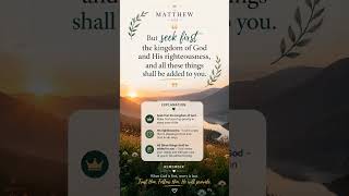 “Put God first in your life, seek His kingdom, and He will take care of all your needs always.” ✨💖