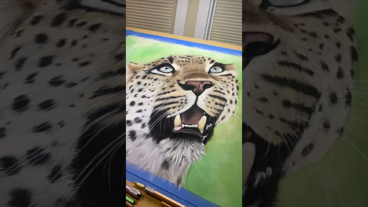 Leopard pastel painting 