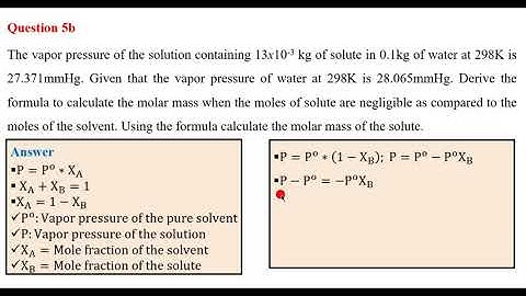 Part 2.1: Analytical Chemistry, Questions and answers on colligative properties of the solution