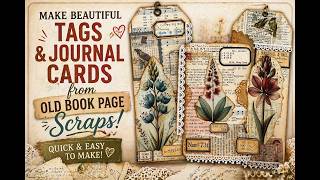 Turn Old Book Pages into BEAUTIFUL Vintage Tags & Journal Cards | Quick & Easy Junk Journal DIY