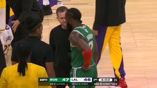 LeBron James suffered a serious injury after a collision during the match Lakers vs Celtics