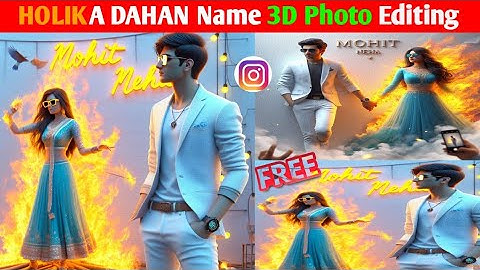 Holika Dahan Name Video Editing😱 | Viral Al Photo Editing | Bing Image creator Al