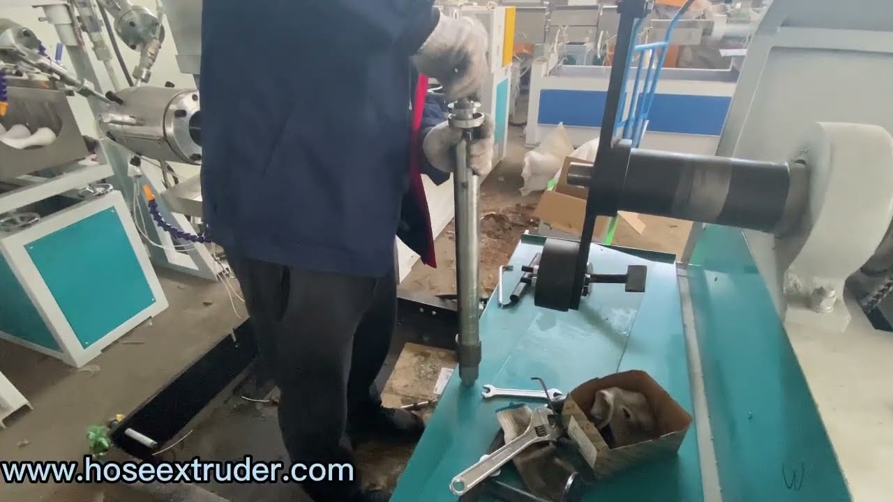 50mm diameter wire winding rod fixing PVC steel wire hose production equipment