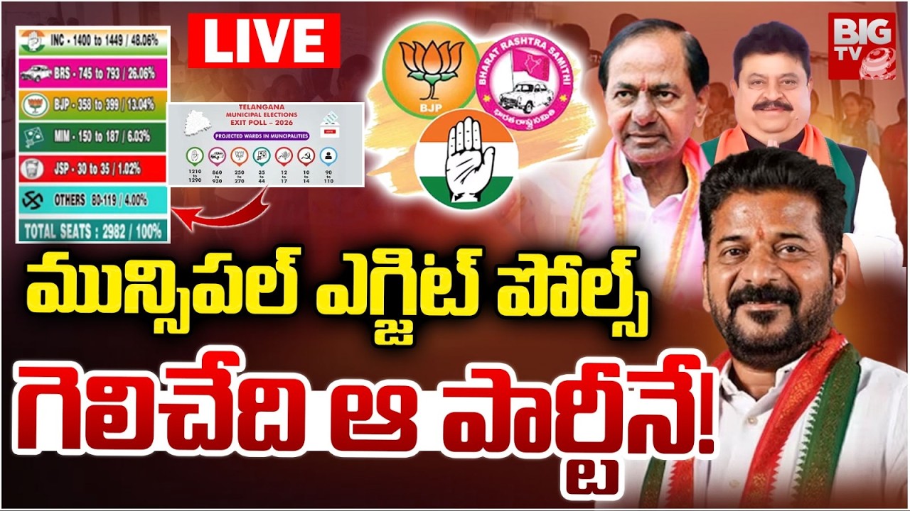 Telangana Municipal Elections Exit Poll 2026 | Congress Vs BJP Vs BR | గెలిచేది ఆ పార్టీనే! | BIG TV