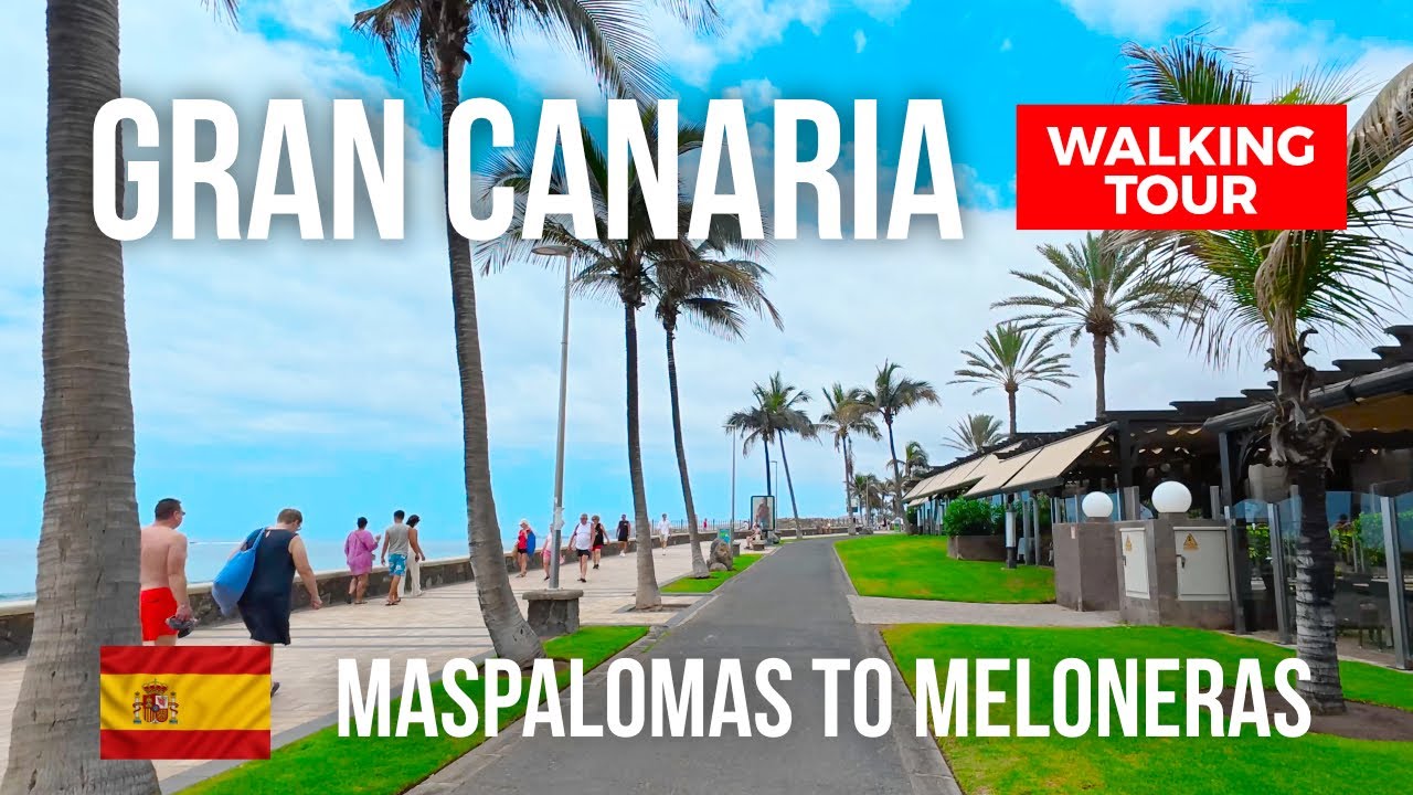 🇪🇸 Maspalomas to Meloneras Walk | Scenic Dunes, Seafront & Shopping Streets in Gran Canaria [4K]