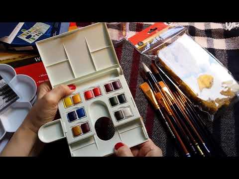 ASMR | Soft Spoken New Art Supplies Show & Tell Chat & Doodling with Pens