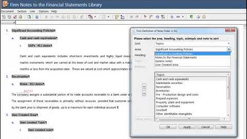 CaseWare Financials QuickVid: Ordering Notes in KLI